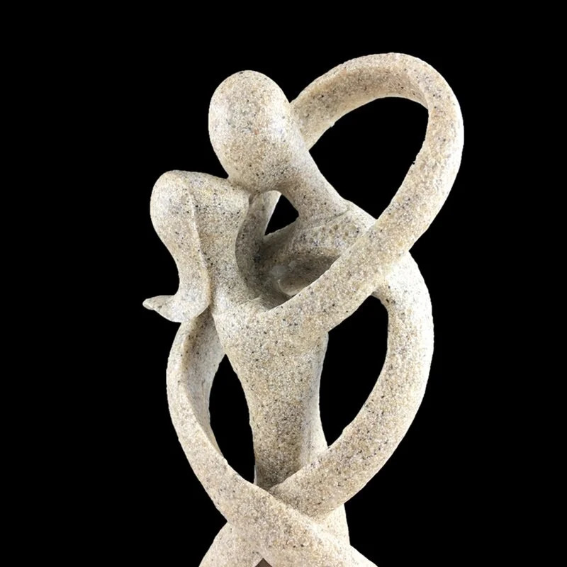 Sandstein umarmen Paar Figuren abstrakte Kunstliebhaber Statuen Valentinstag Jubiläum Geschenk Home Innenarchitekt