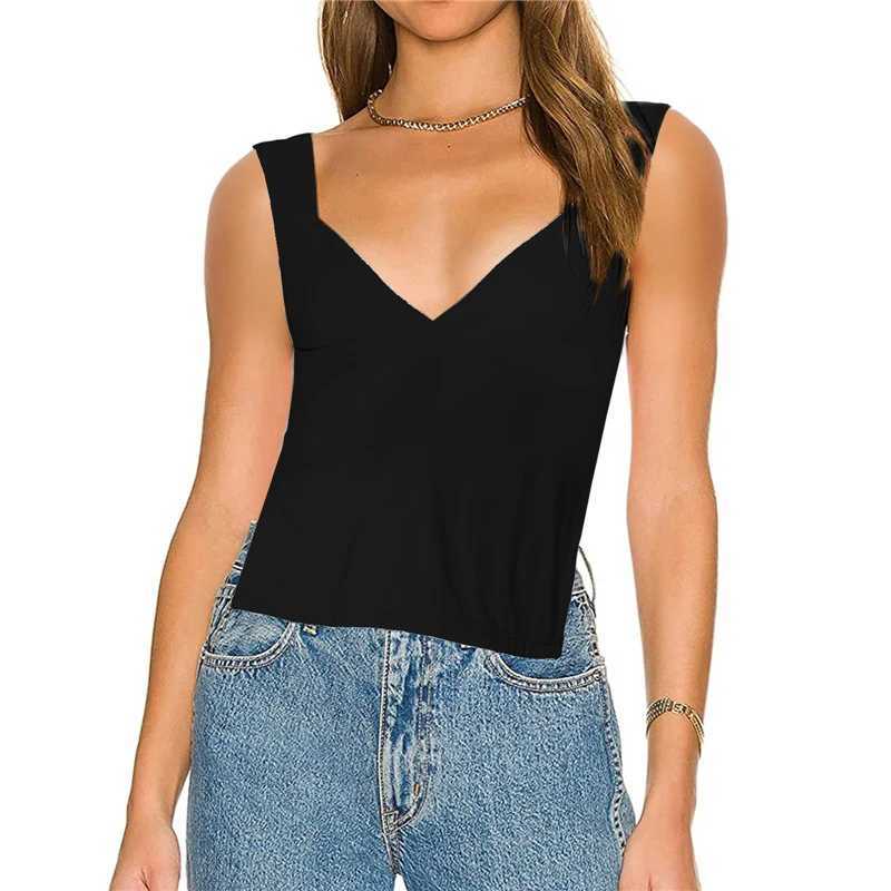 Women's Tanks Camis Xingqing Basic Tank Tops y2k Clothes Women Summer Bandage Backless V-neck Slveless T-shirt Casual Vest Strtwear Club Wear Y240420