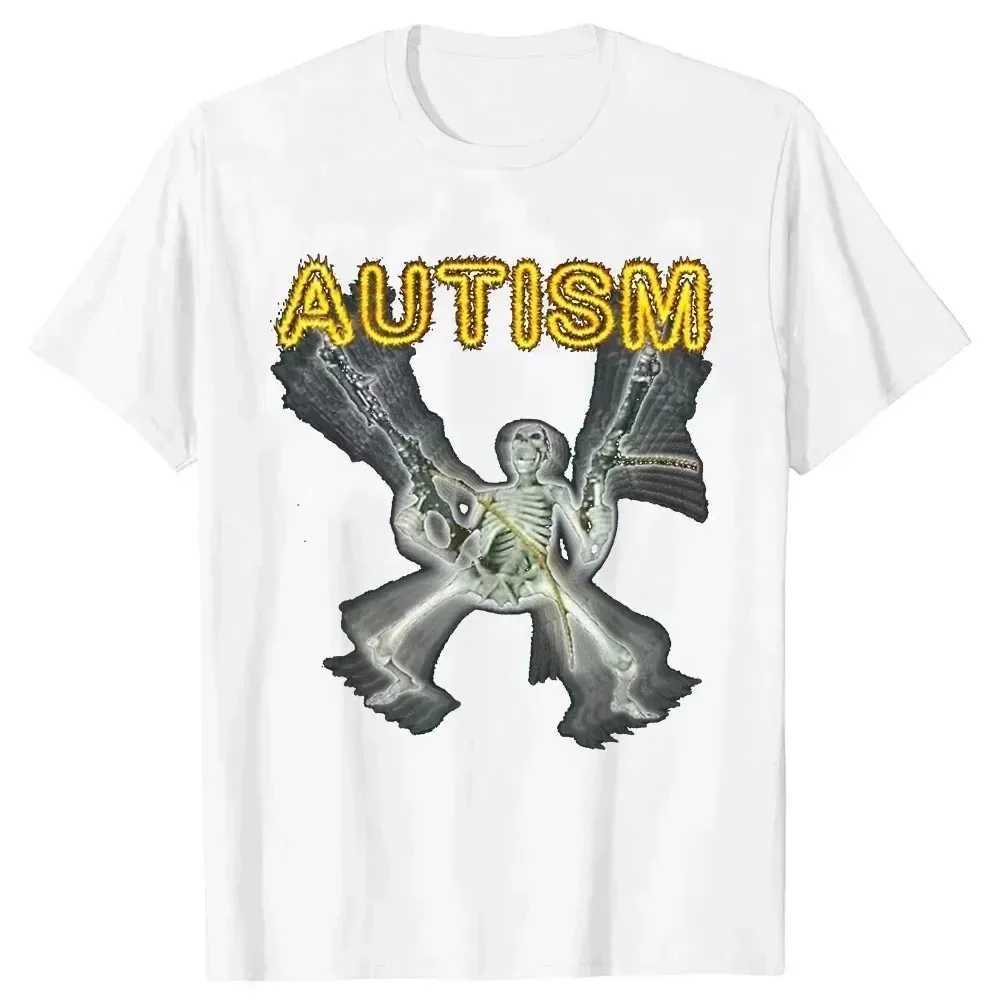 T-shirts masculins autism meme t-shirt drôle humour introvert cadeau conscience neurodivergent t-shirts hommes femmes tshirt coton été court slve t y240420