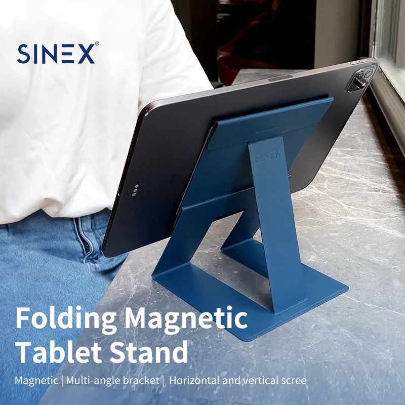 Stands Magnetic Leather Tablet Stand folding magnetic holder Invisible and Foldable Stand For iPad Bracket Holder Shockproof Cover