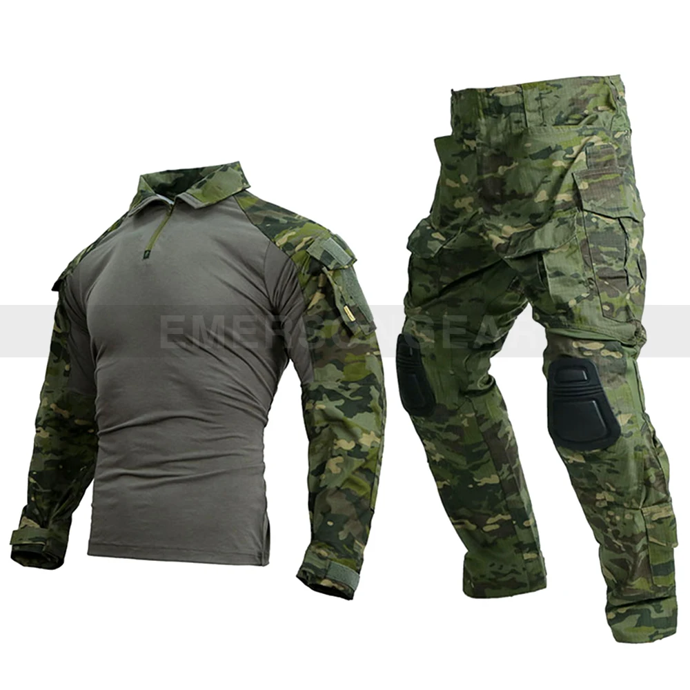 ACESSORES EMERSONGEARET TATICAL G3 Combat Uniform Set 2019 Atualização Versão masculino Camisa Mã