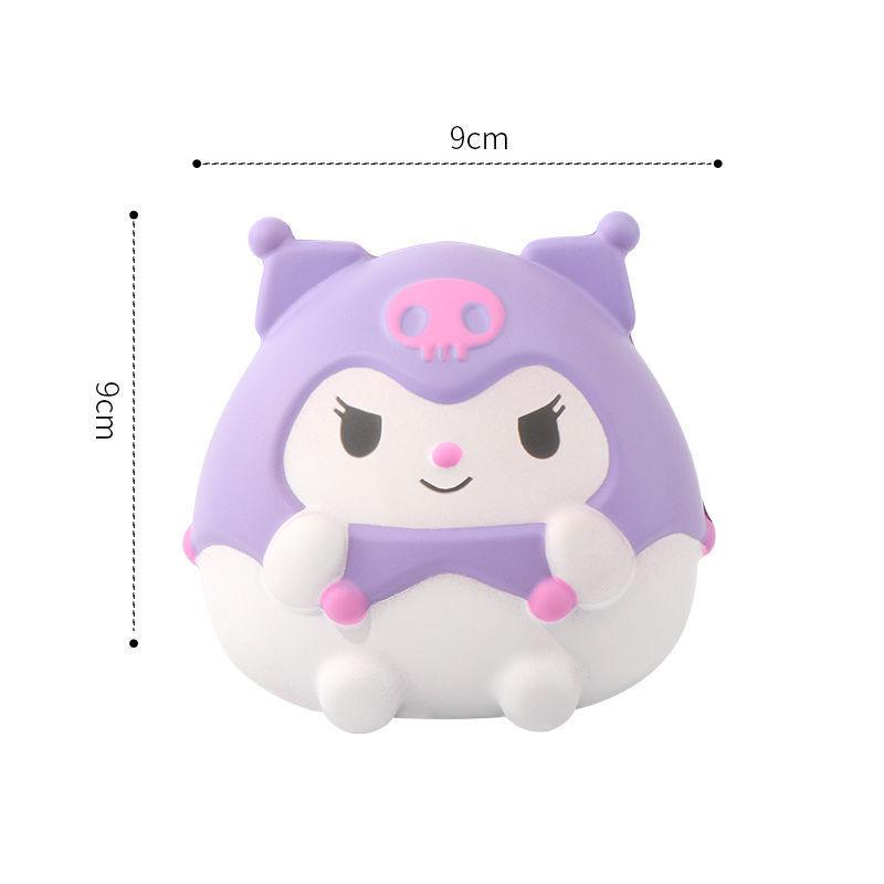 Wholesale 7cm cartoon decompression toys slow rebound decompression artifact net bag kuromi melody decoration