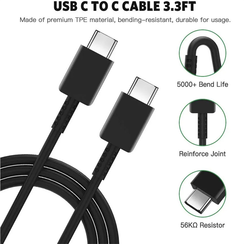 Samsung 25W US Plug Charger Super Fast Charge Adapter Dual USB Type C -kabel för Galaxy S24 S23 S22 21 Ultra S21 S20 Obs 20 10 Plus tillbehör Väggladdare Power Chargers