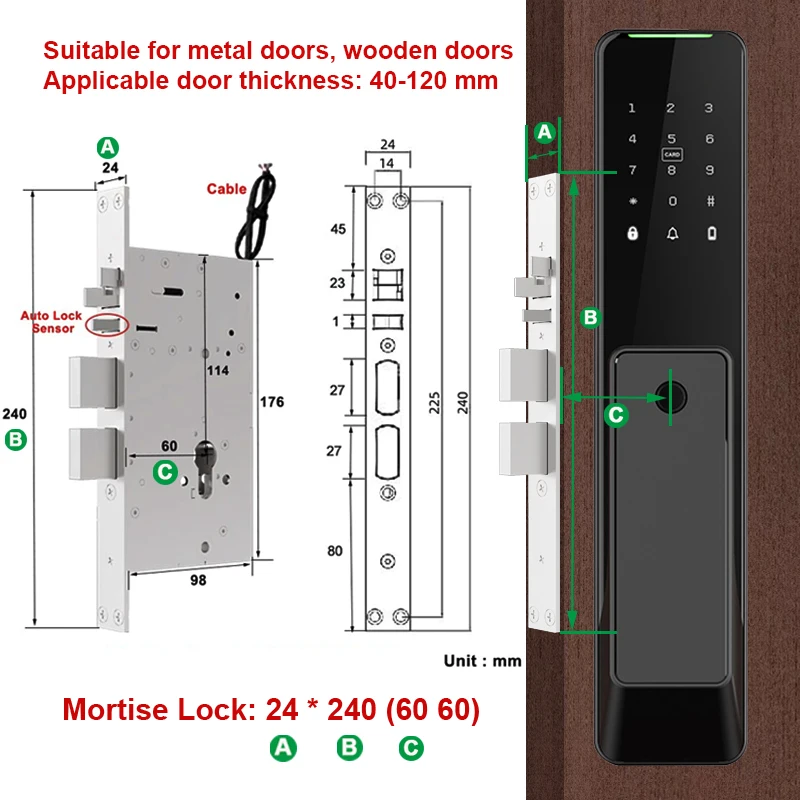 コントロール2022 New Raykube KX2 TT LOCK BLUETOOTH FULLAUTOMATIC ELECTRIAN SMART DOOR LOCK BITOMETRIC FINGERPRINT APP NFCキーロック解除