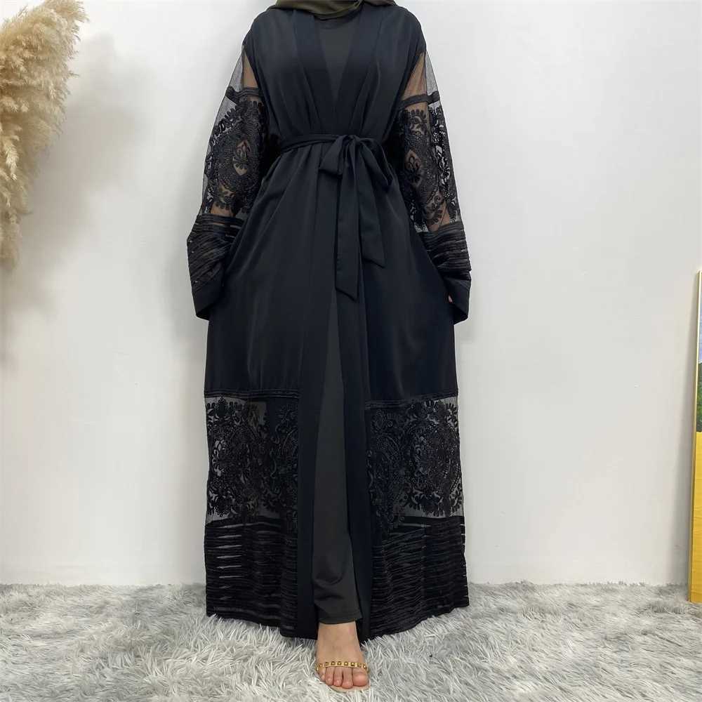 Ethnic Clothing New Ramadan Eid Mubarak Abaya Dubai Femme Luxury Gold Rhinestones Muslim Dress Abayas Women Kaftan Islamic African Dashiki d240419