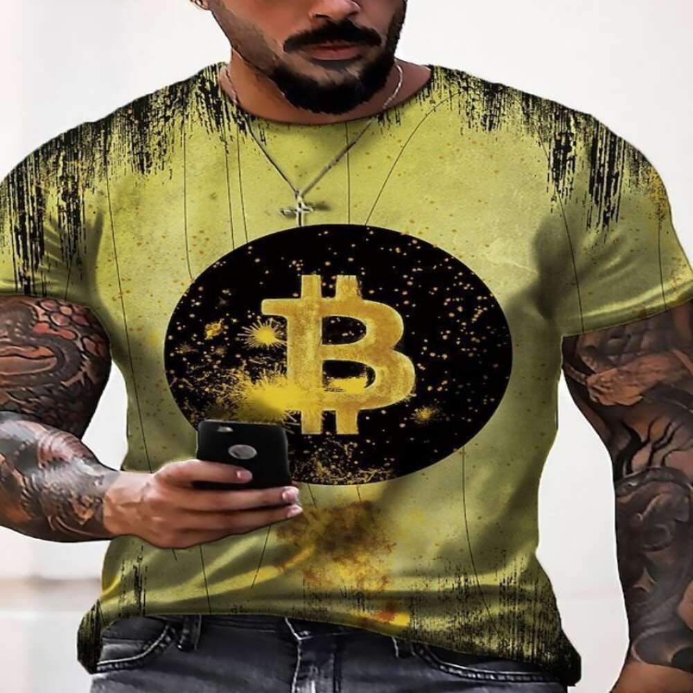 Été Nouveau jeunesse Bitcoin Top 2020 Vêtements de vent Dry Vêtements 3D Prince numérique à manches courtes