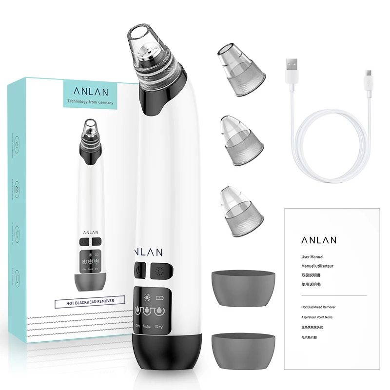 Scrubbers Anlan Blackhead Remover Vacuüm Zuig Gezicht Diepe poriereiniger verwijdering Acne Zwarte kop Remover gereedschap Pimple Sucker Acne Extractor