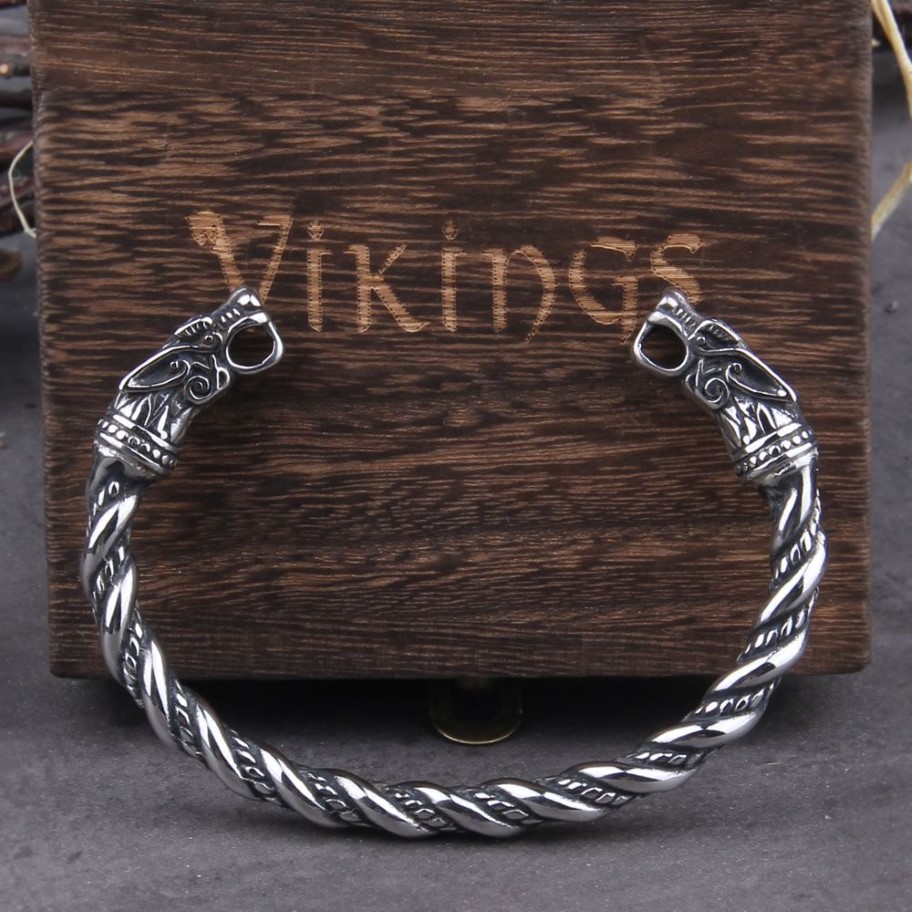 Bracelet masculin en acier inoxydable nordique viking norrois bracelet dragon masculin bracelets bracelets334t