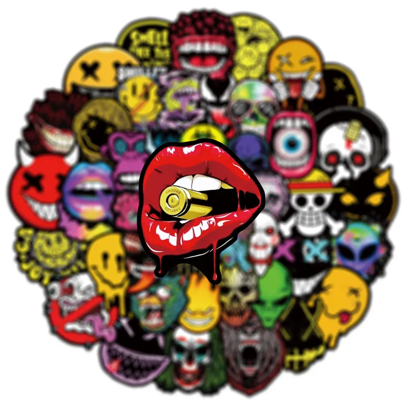 Spooky Halloween sticker Horror face Graffiti Stickers for DIY Luggage Laptop Skateboard Motorcycle Bicycle Stickers