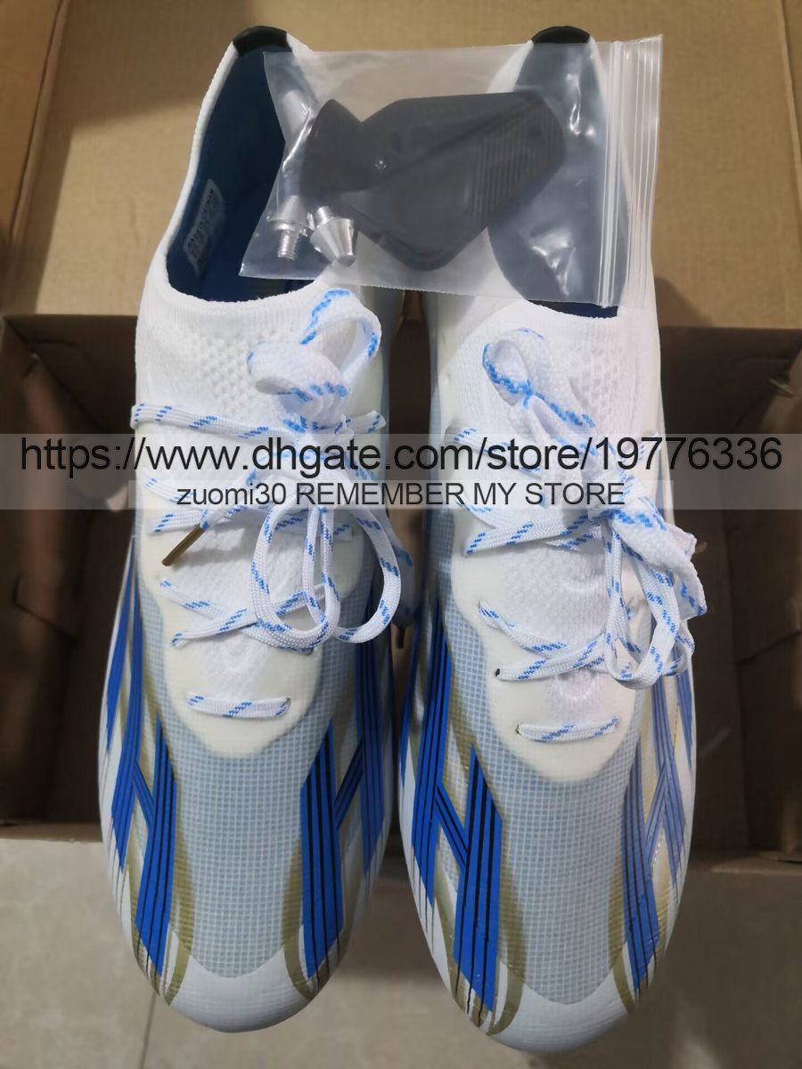 أرسل مع أحذية كرة القدم بجودة حقيبة X CrazyFast.1 SG Metal Trucks Messi Football Cleats Mens Mens Prognsing Plains Dailsportal Soccer Sies Size US 6.5-11.5