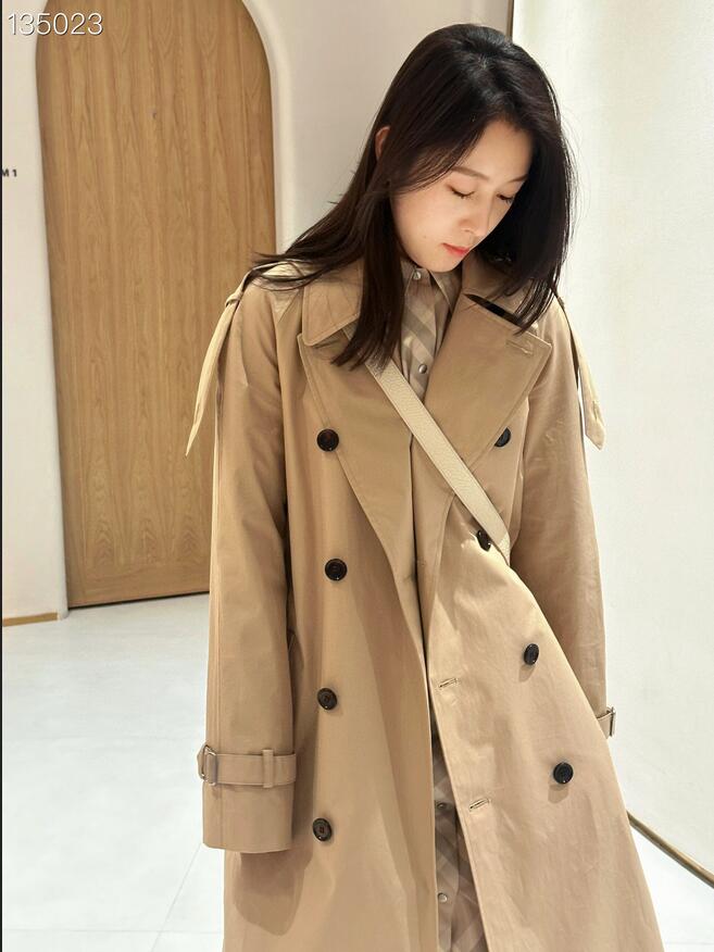 NY ANKOMST! Women Fashion Plus Long Trench Coat/Top Quality Heavy Cotton Brands Design Slim Fit Trench/Ladies Trench for Spring and Autum Casff450 Size S-XXL