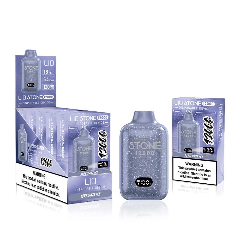 Original iJoy Vape Lio Stone 12000 Puffs 12K engångsång 650mAh Type-C laddning 18 ml Förfylld pod med digital display 15 smaker 5% billiga vape e cigaretter