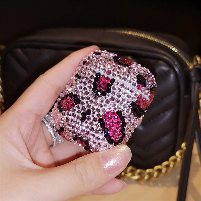 Ręcznie robione rhinestone Diamond Earnphone Case Bling Glitter Hanown Pełna torba na AirPods 1/2 Pro 3 Bluetooth bezprzewodowe osłony zestawu słuchawkowego