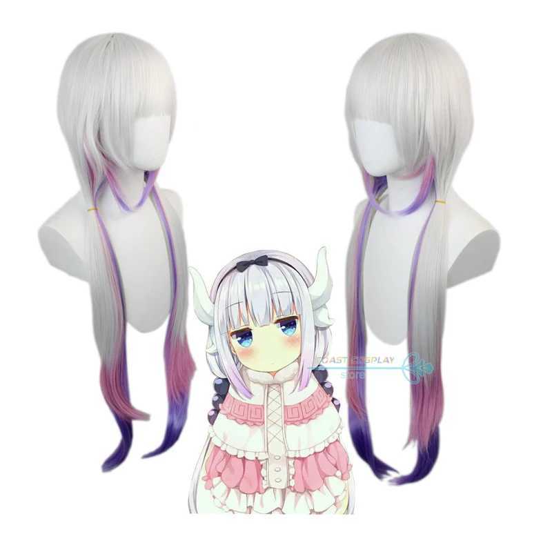 Costumes d'anime kanna kamui cosplay anime miss kobayashis dragon haid cosplay come kanna kamuy role play robe wig wig set anime tenues y240422