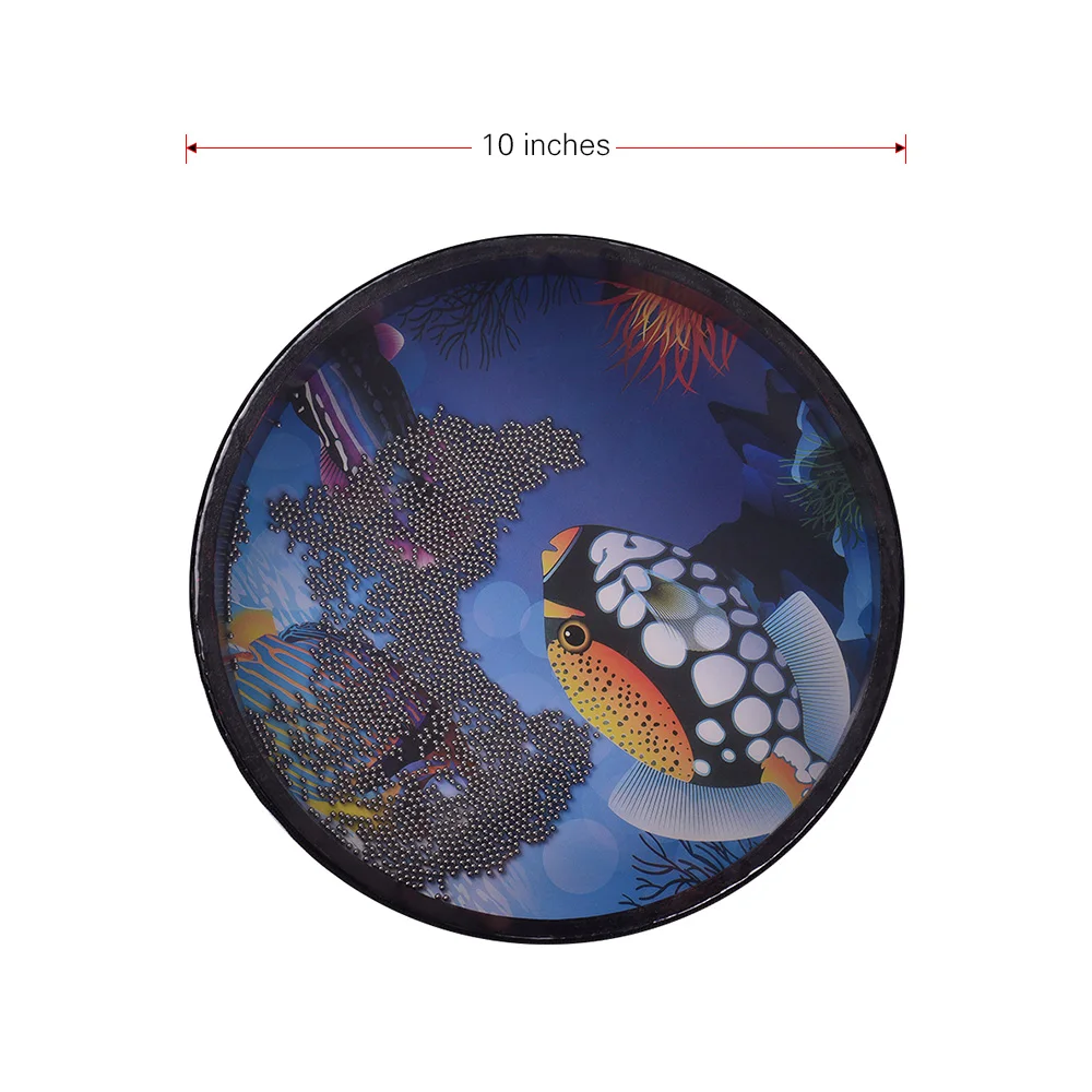 Instruments 8/10inch Hand Drum Solid Wooden Ocean Drum Sea Wave Drum Frame Drum Gentle Sea Wave Sound Musical Toy Three Types