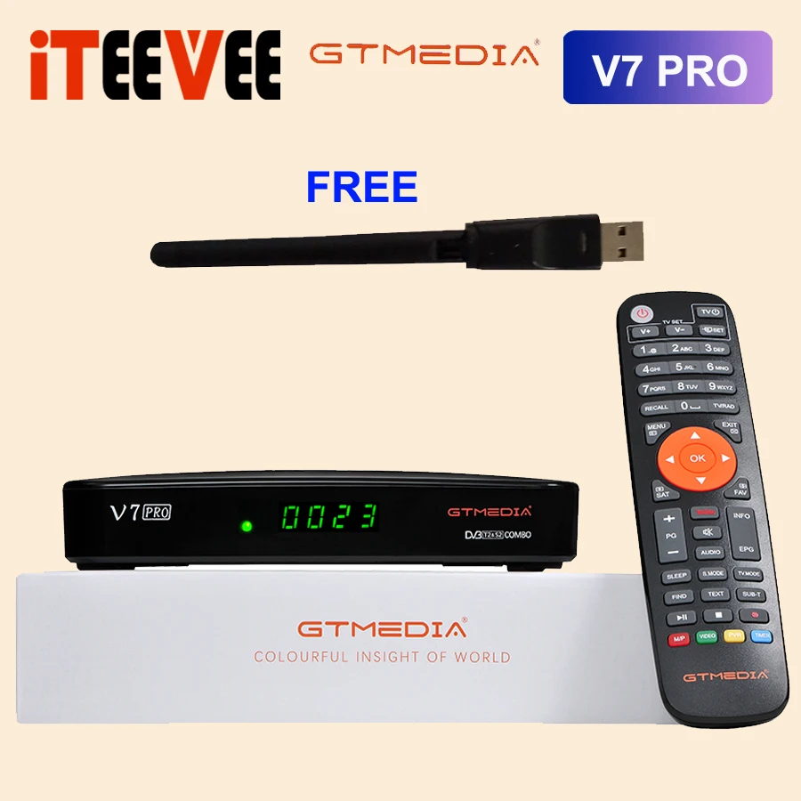 Empfänger GTMedia V7 Pro Combo DVBT2/S2 Satellite Receiver USB WiFi Susport H.265 Powervu Biss Key CCAM Newam YouTube 1080p Full HD