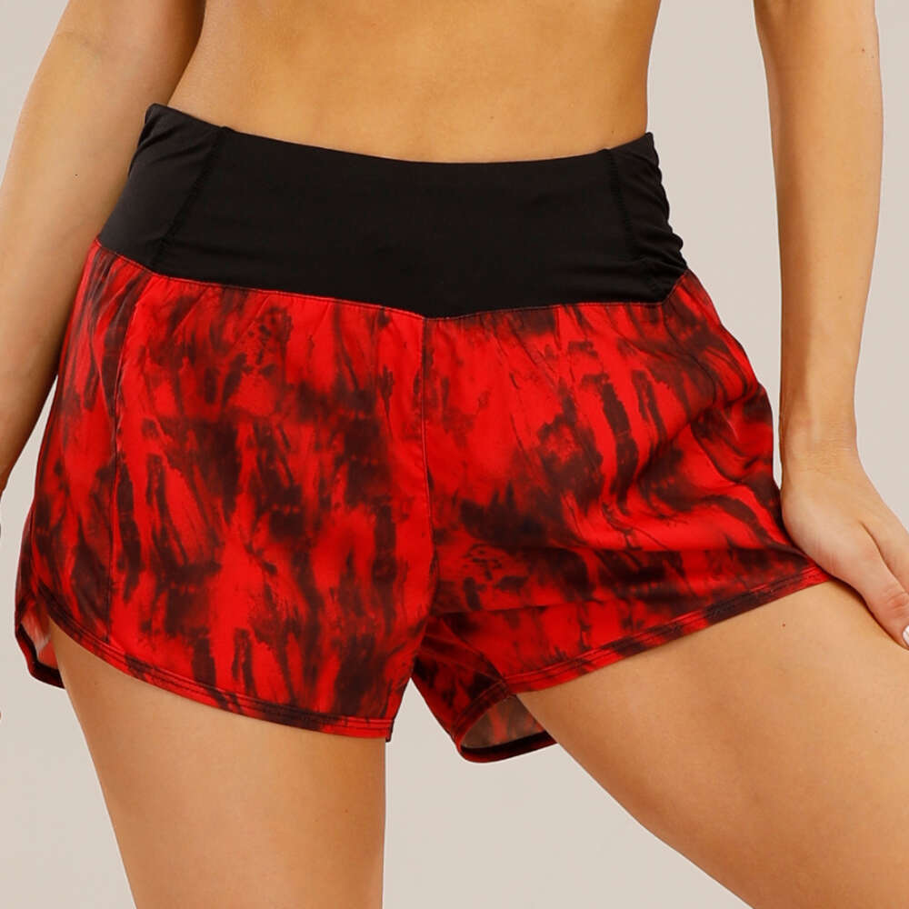 Lulumon Shorts Sommer gedruckt für Frauen Anti Blendung Thin Style Schnell trocknen lässige Sportarten Running Fitness Shorts Yoga