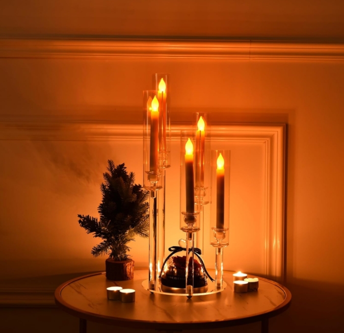 5 Candabra claire du bras pour mariage en acrylique candelabra Candlers pour la pièce maîtresse de table Crystal 5 Bandles de bougies ARM