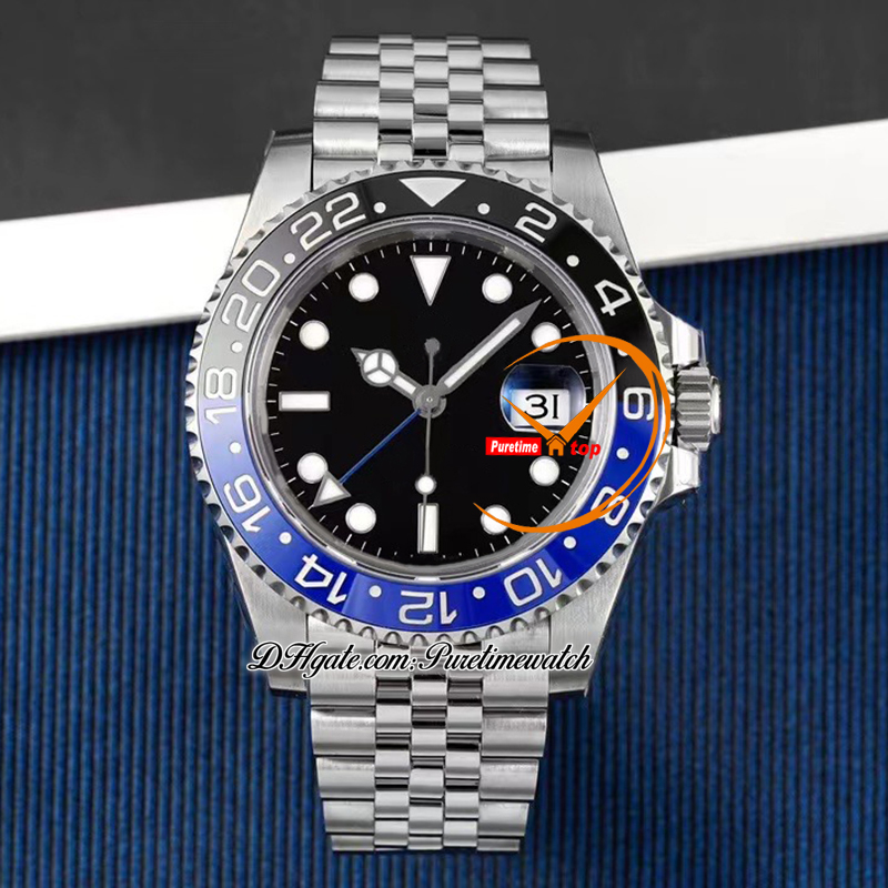 Batman 126710 VR3285 Automatisk herrklocka ARF V3 Blue Ceramic Bezel Black Dial 904l Oyststeel Armband Super Edition Samma seriella garantikort PURETIM RELOJ PTRX F2