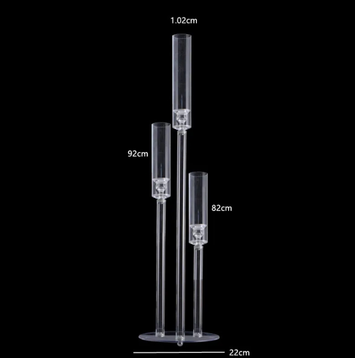 8 Arms Clear Candlesticks Holder 38,5 дюйма высотой аркиловая канделябра свеча соревнования вечеринка Свадебный стол.