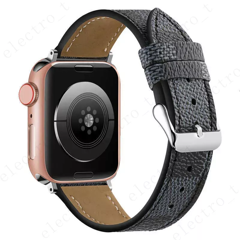 고급 애플 워치 밴드 38 40 41 42 44 45 49 mm 꽃 가죽 시계 IWATCH 8 7 6 5 4 SE 디자이너 watchbands를위한 스트랩 팔찌