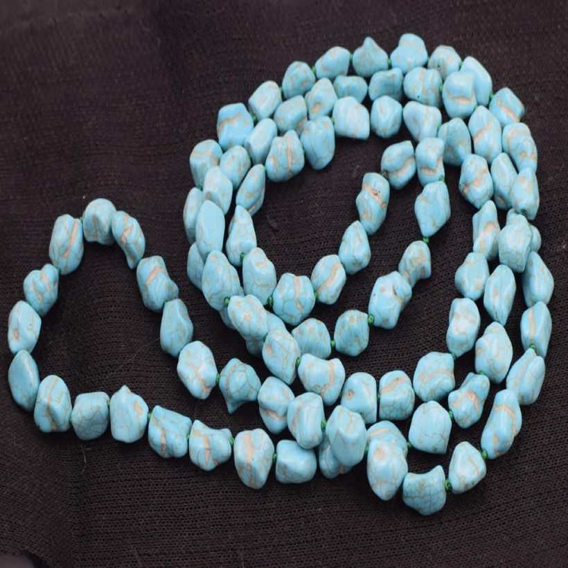 Kedjor howlite turkos grön barock 11-14mm halsband 50 tum hela pärlor naturen fppj kvinna 2022chains196h