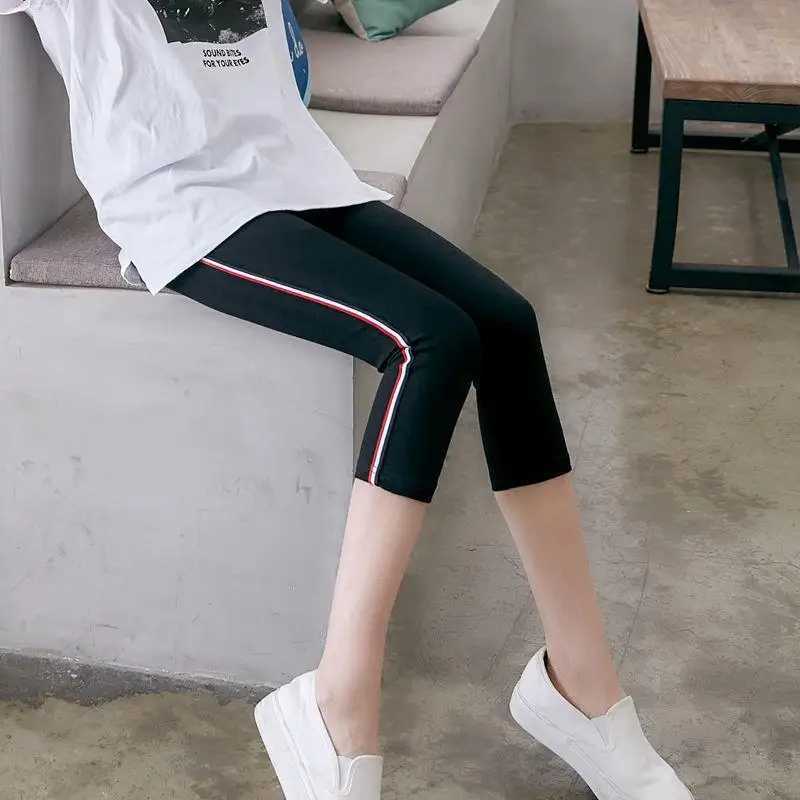 Women's Pants Capris Women Leggings Fitness Pants 100% cotton Leggings Summer Soft Skin Female Crop Leggins Tights Capris 3/4 Running Trousers Y240422