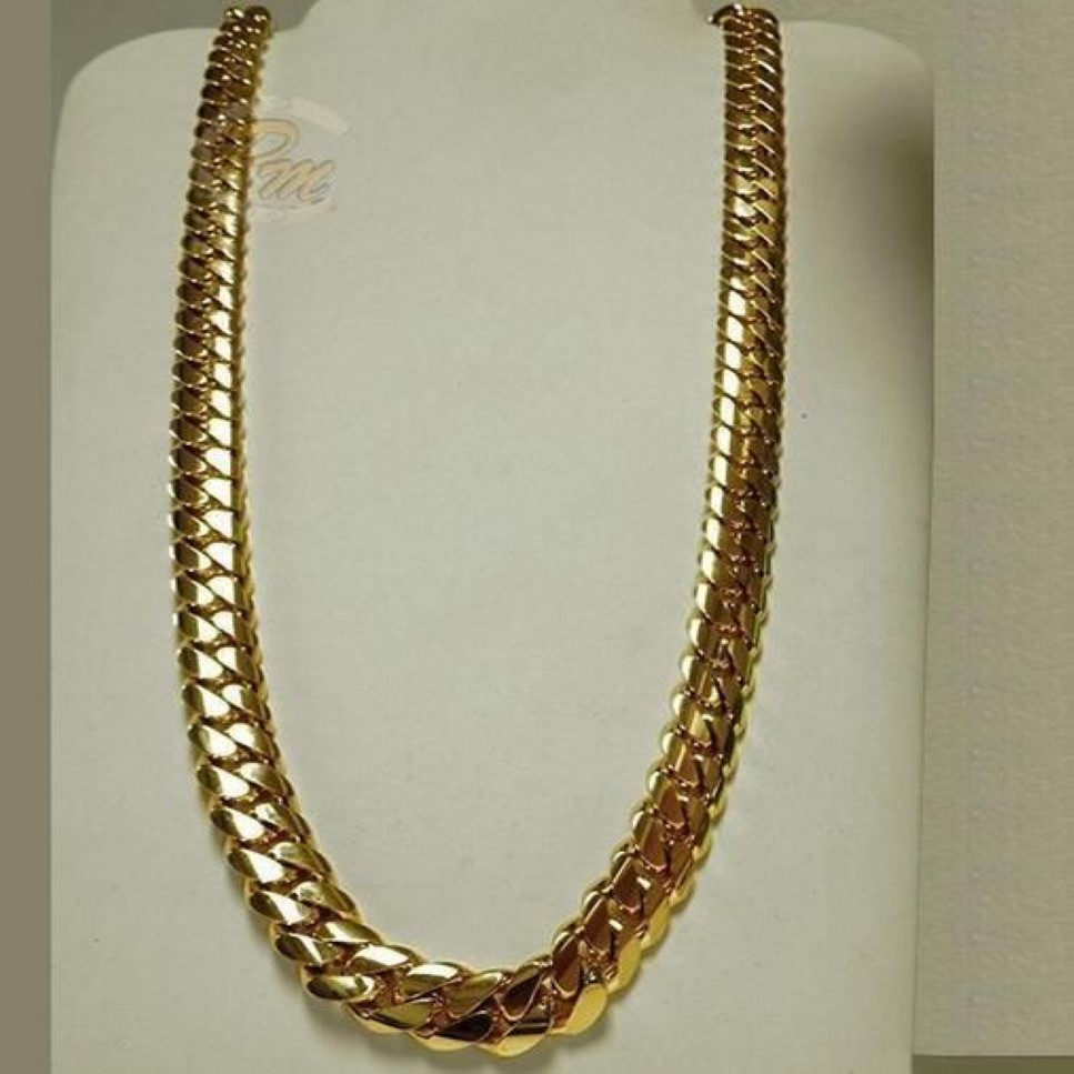 14K Gold Miami Men's Cuban Curb Link Chain Necklace 24 256b