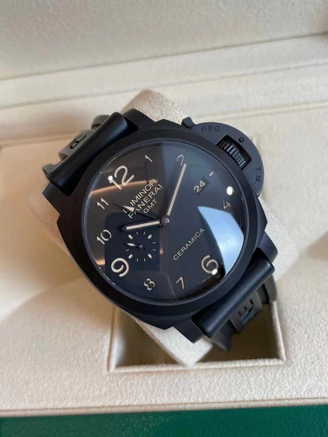 Moda luksusowy projektant zegarków Penarrei za 44 mm ceramiczny atrament czarny automatyczny mechaniczny męski