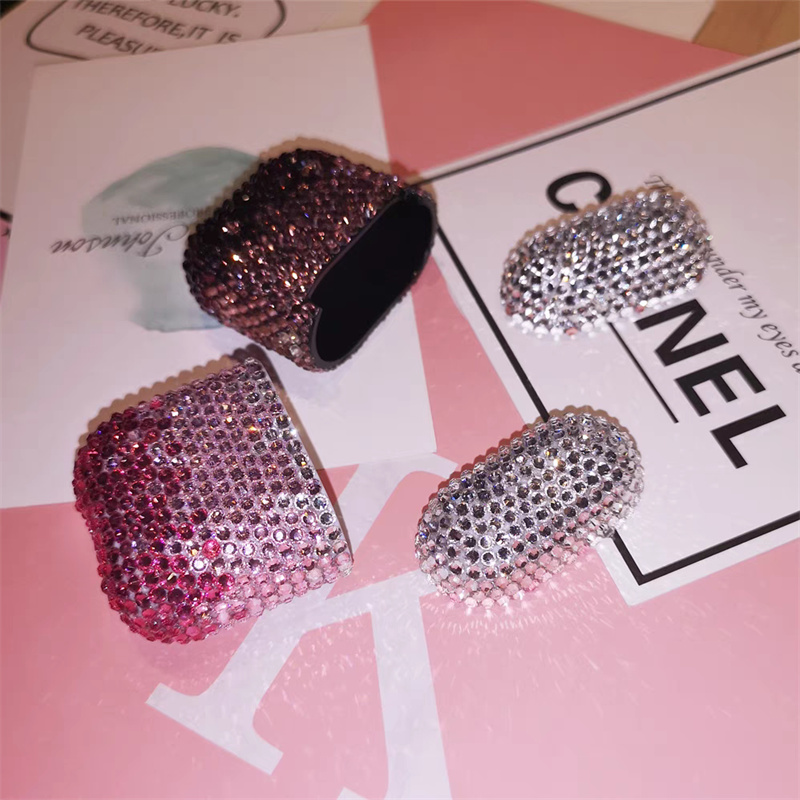 Ręcznie robione rhinestone Diamond Earnphone Case Bling Glitter Hanown Pełna torba na AirPods 1/2 Pro 3 Bluetooth bezprzewodowe osłony zestawu słuchawkowego