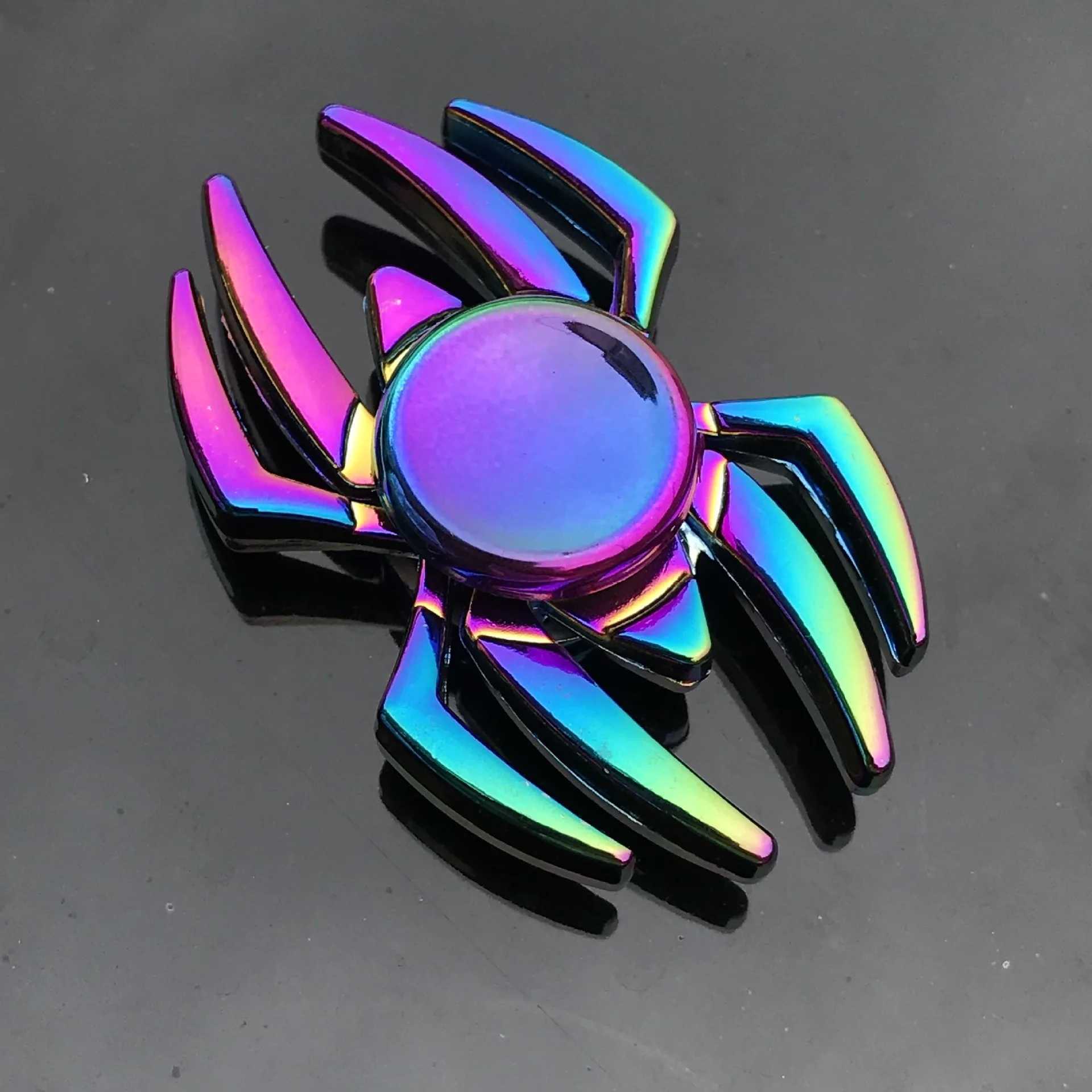 DECOMPRESSIONE POECHE METALE RAINBOW FIDGET Spinner EDC Spinner Hand Anti-Anxiety Giocatto