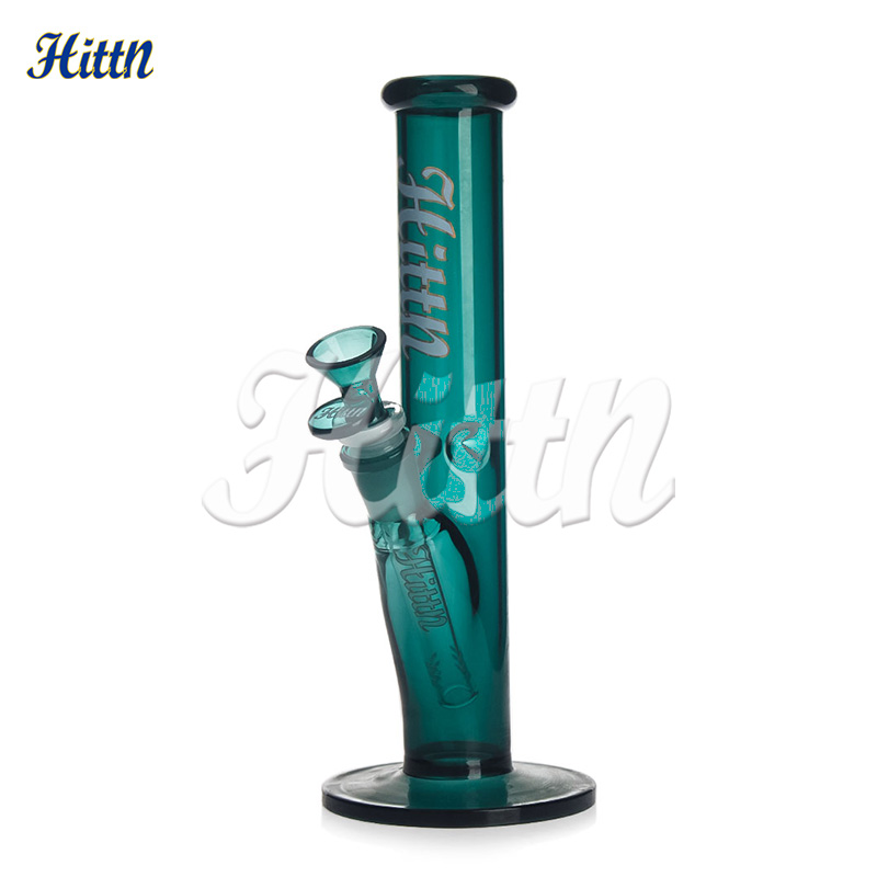 Hittn Straight Tube Bong 10 tum höjd Färgglasrökning Vattenrör med 14 mm färgskål 2024 Hittn Factory New