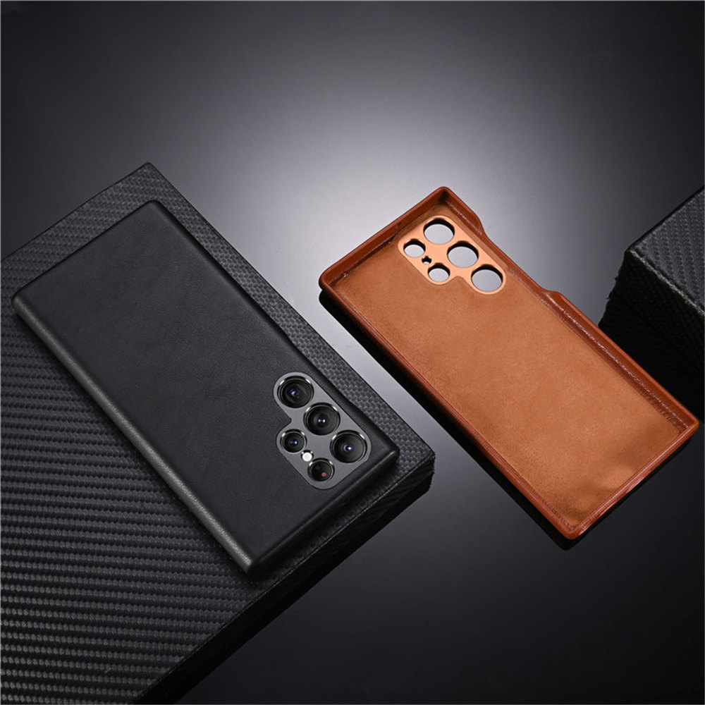 Genuine Lambskin Leather Slim Case For Samsung Galaxy S22 S23 S24 Ultra Business Back Cover