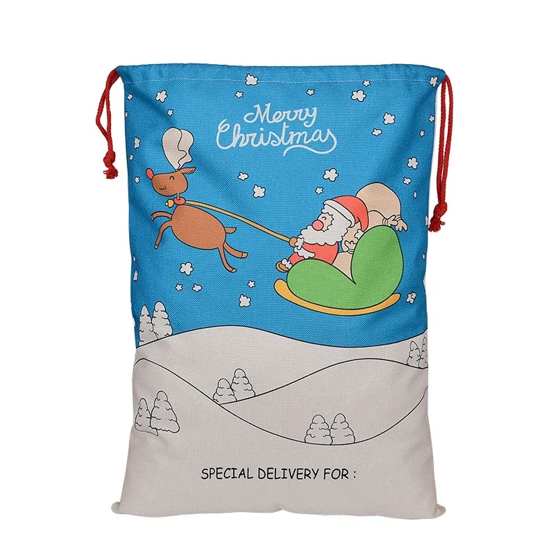 Decorações de Natal Xmas Santa Sack 50*70 cm de tela de Natal Bolsa Bolsa de Bolsa de Polícia