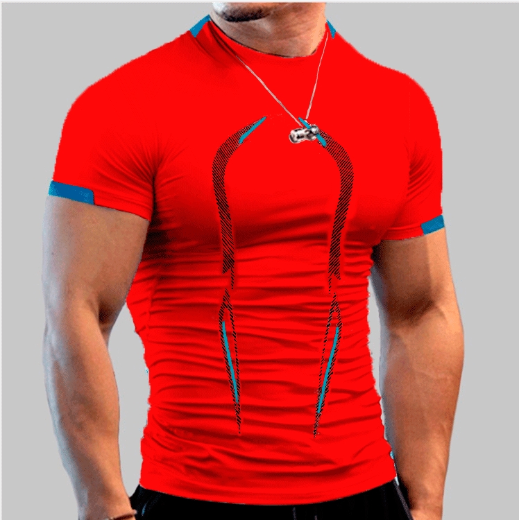 T-shirt maschili più taglia con motivi Summer Sports Sports Training Short Short Short Top S-5XL di alta qualità