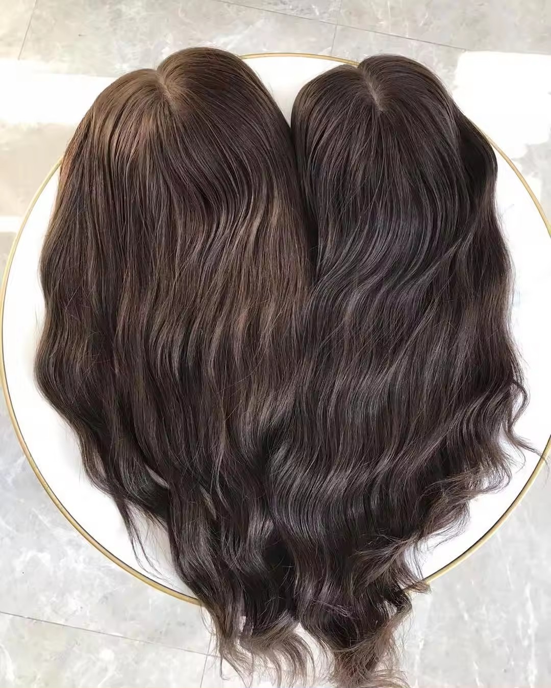 Custom European Human Hair topper Wavy Clip In Hair Piece Jewish Kosher Topper 4x4 with weft 7x8' mono Silk Base Toupee For Women about 24day