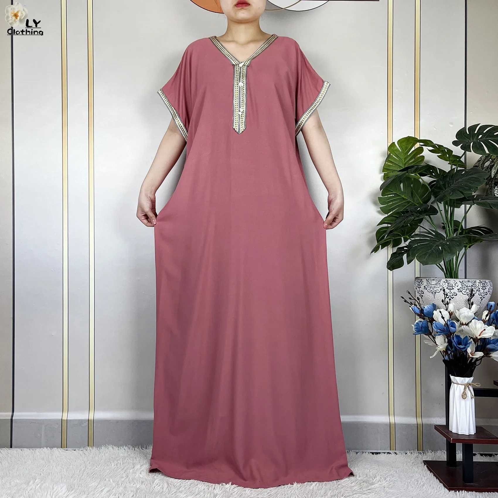 Ethnic Clothing New Summer Kaftan Abaya 2023 African Dresses for Women Traditional Clothing Islam Prayer Attire Turkey Muslim Loose Robe Ramadan d240419