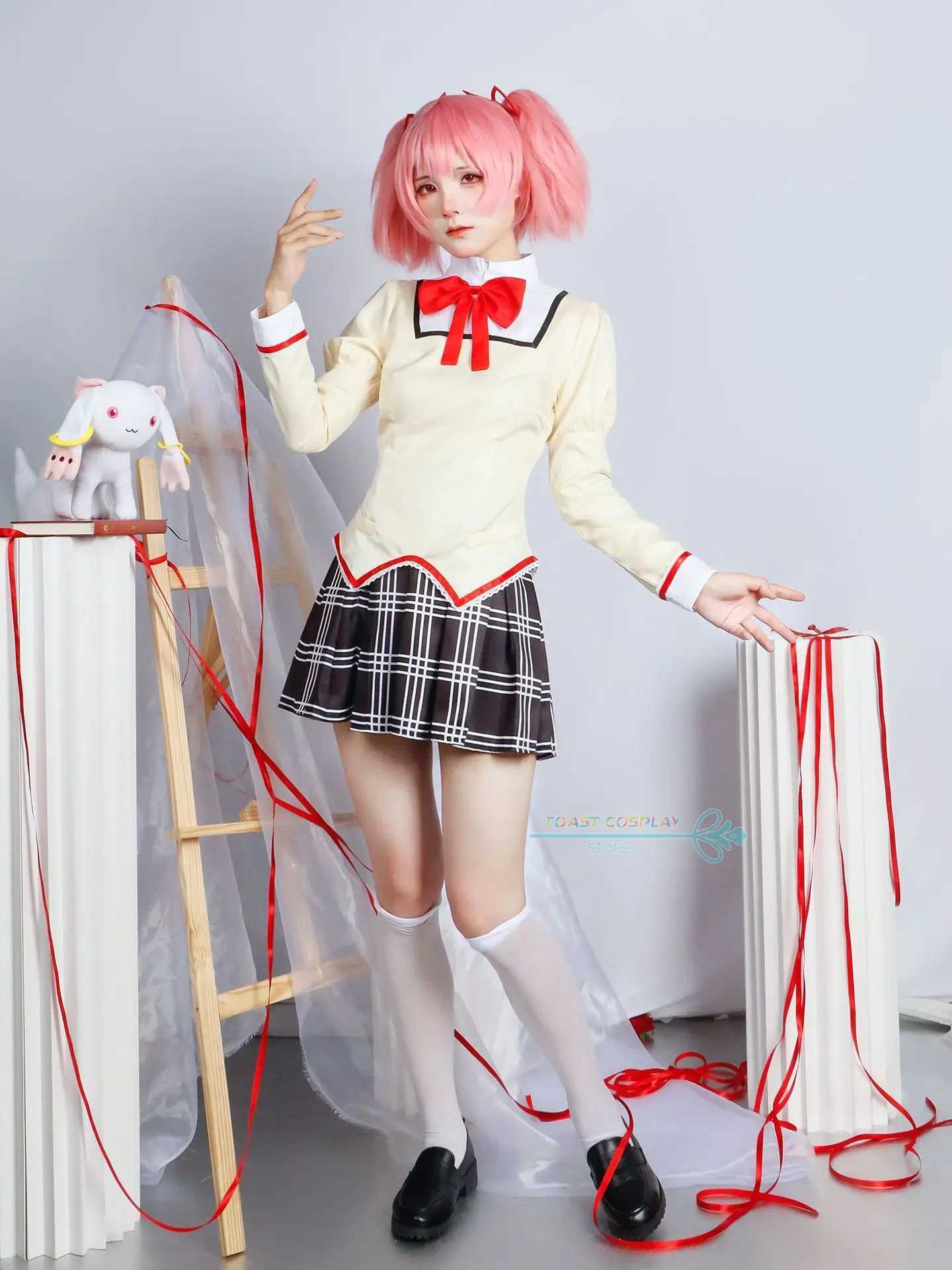 الأزياء أنيمي أنيمي Cosplay Come Puella Magi Madoka Magica Kaname Madoka Akemi Homura cos exfits skirt wig hallown party women y240422