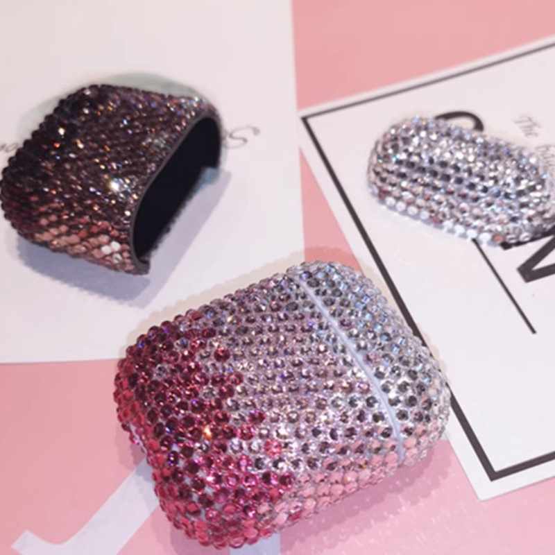 Ręcznie robione rhinestone Diamond Earnphone Case Bling Glitter Hanown Pełna torba na AirPods 1/2 Pro 3 Bluetooth bezprzewodowe osłony zestawu słuchawkowego