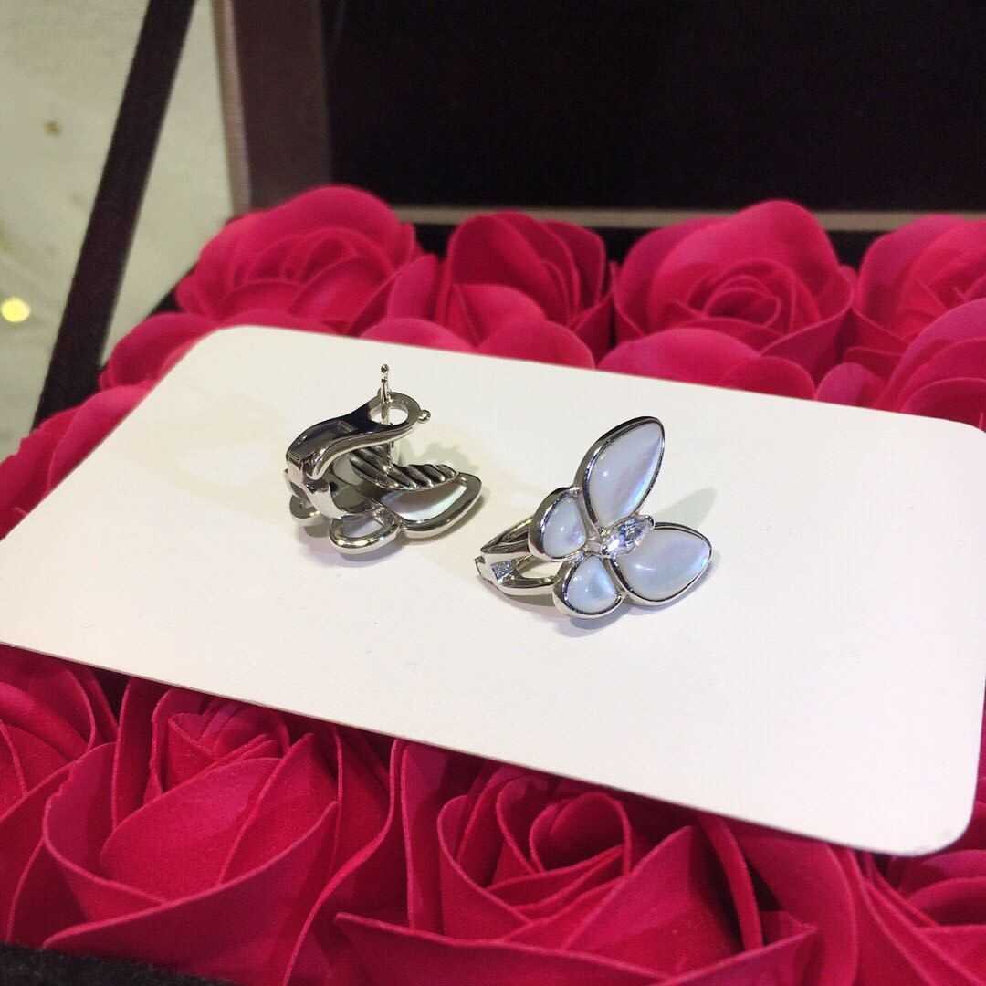Designer Charm Van White Beimu vlinder oorbellen 925 Sterling verzilverd met 18k gouden sieraden