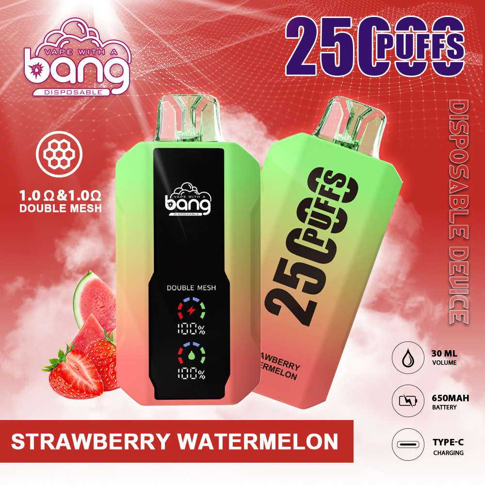 Big Puff Bang 25000 PLUK Wegwerp VAPE Oplaadbare E Sigaretten Mesh Coil 30 ml E-vloeistof Puff 25k Vaper 0%2%3%5%Wegwerp elektronische sigaretten Intelligent display