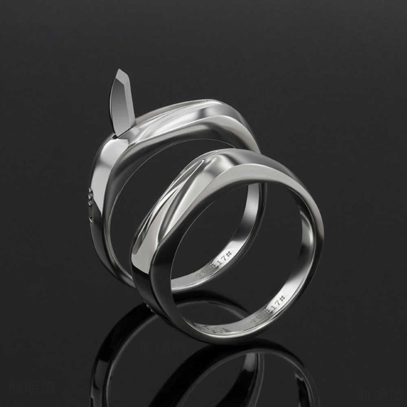 Self Designers Steel Defense Ring Personal Jewelry Men's Women's Emergency Wolf Brass s HYGT230C