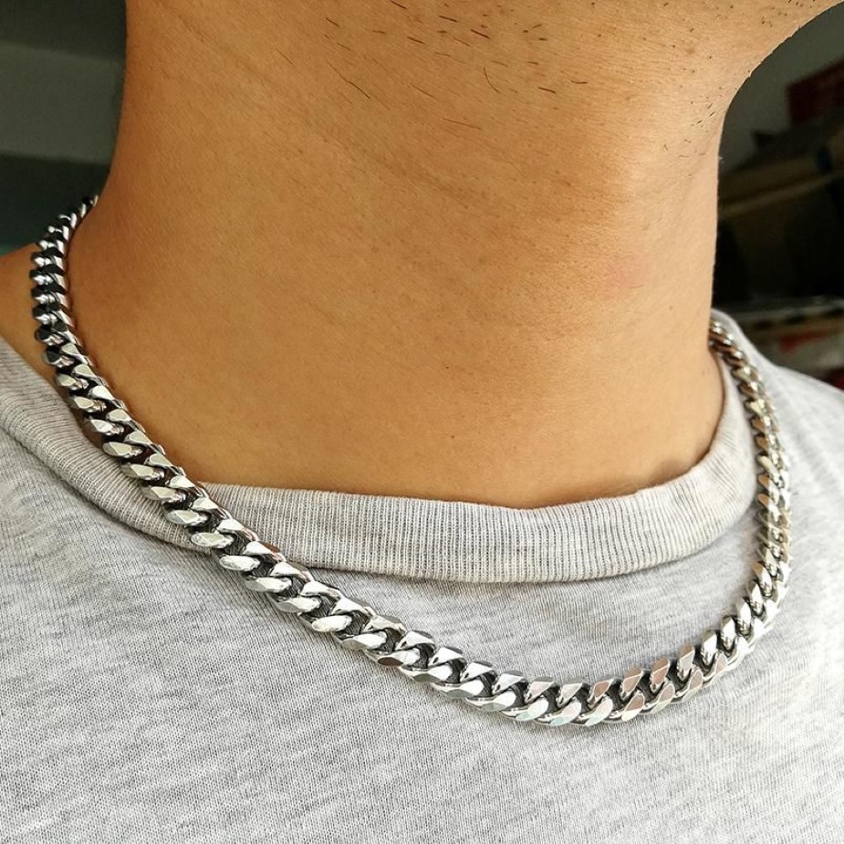 Kettingen stukken roestvrijstalen Cubaanse link ketting voor mannen vrouwen bezoedelen zware stoeprand choker 16 18 20 22 24 inches264r