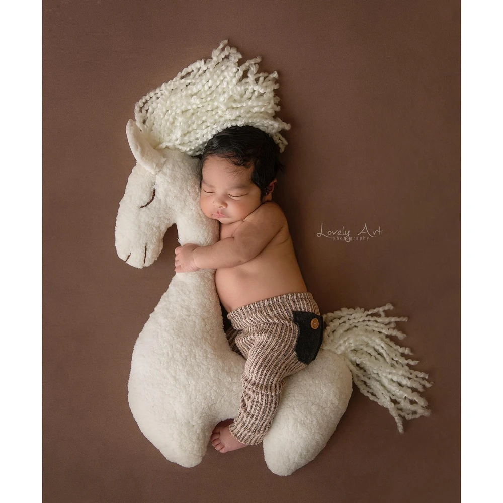 Dolls 2022 Newborn Baby Photography Props Accessories Horse Posing Pillow Cushion Unicorn Toy For Bebe Boys Girl Fotoshooting Studio