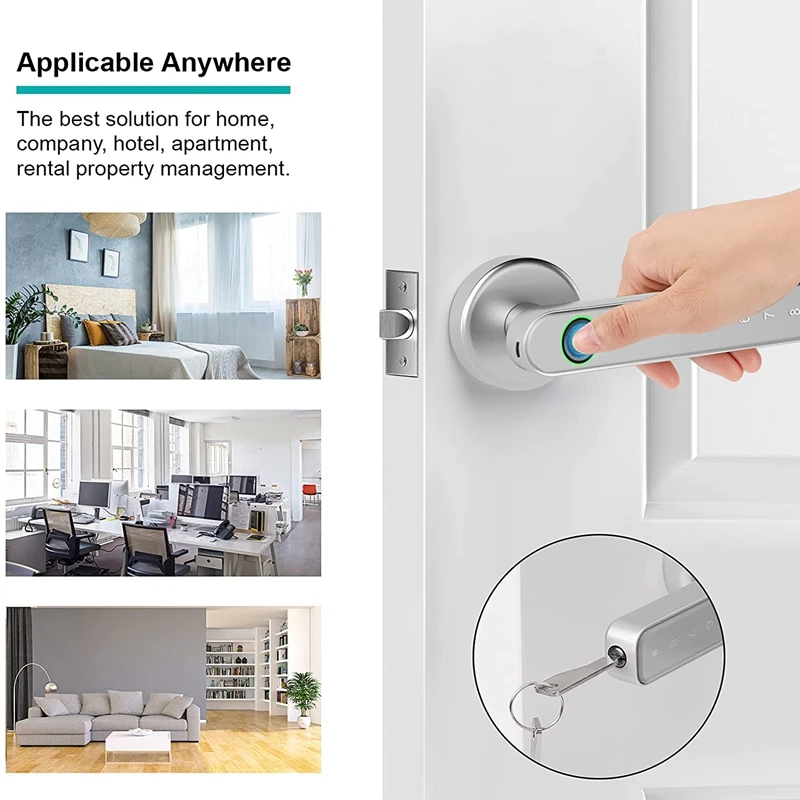 Besturing Smart Fingerprint Door Slot Biometrische deurslot met handgreepless Entry Deur Slot met toetsenbord elektronische Deadbolt