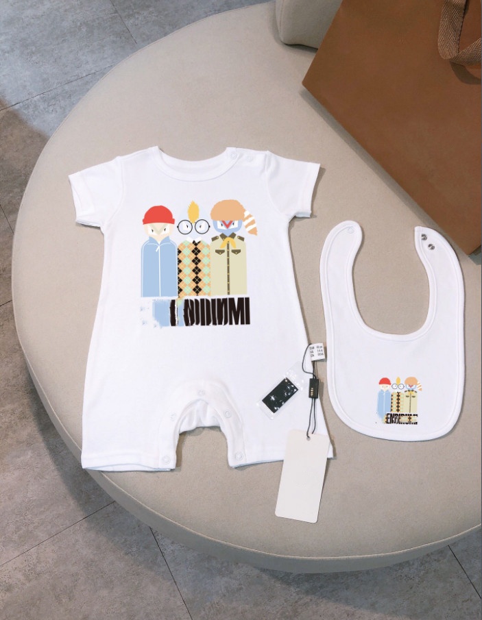 Babys Rompers Kids Designer Lettera Bear Letter Stampato a maniche corte Summer Summer 100% Cotton Brand Body Body Body Boryborn Ofine Soft Onesta 59-90CM Z7817