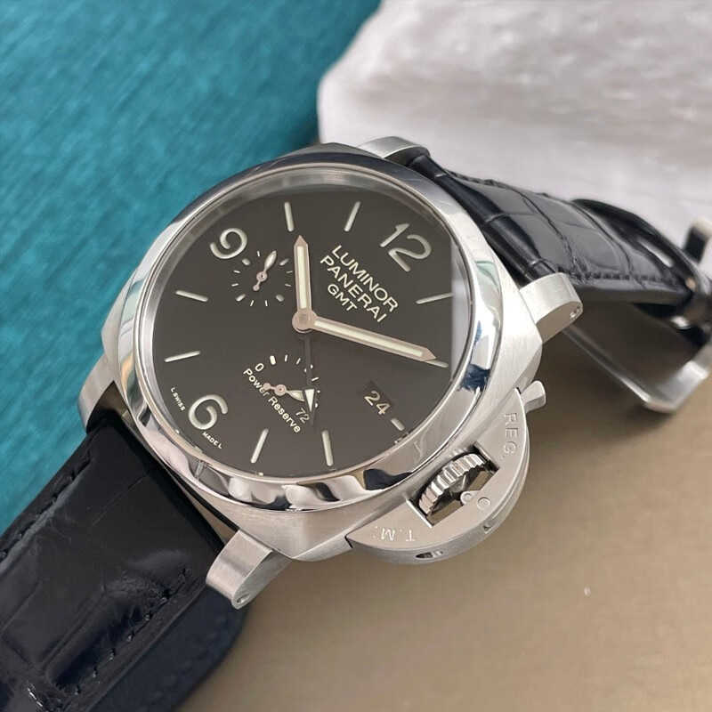Pannerai Watch Luxury Designer 1950 Série 44 mm Calendrier mécanique automatique Double fuseau horaire PAM 00321