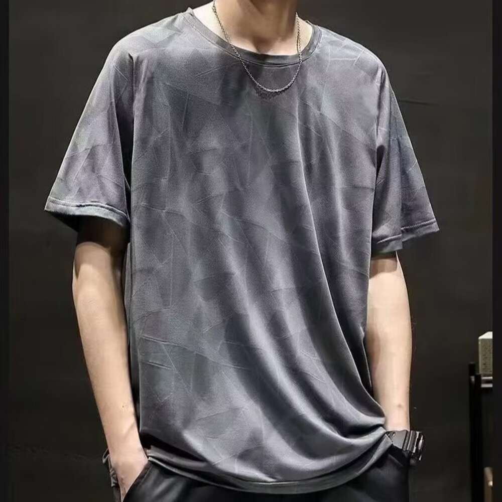 Pi shuai chao marka siatka Szybkie suszenie ubrania na oddychającą męską trening lodowy jedwabny T-shirt z krótkim rękawem