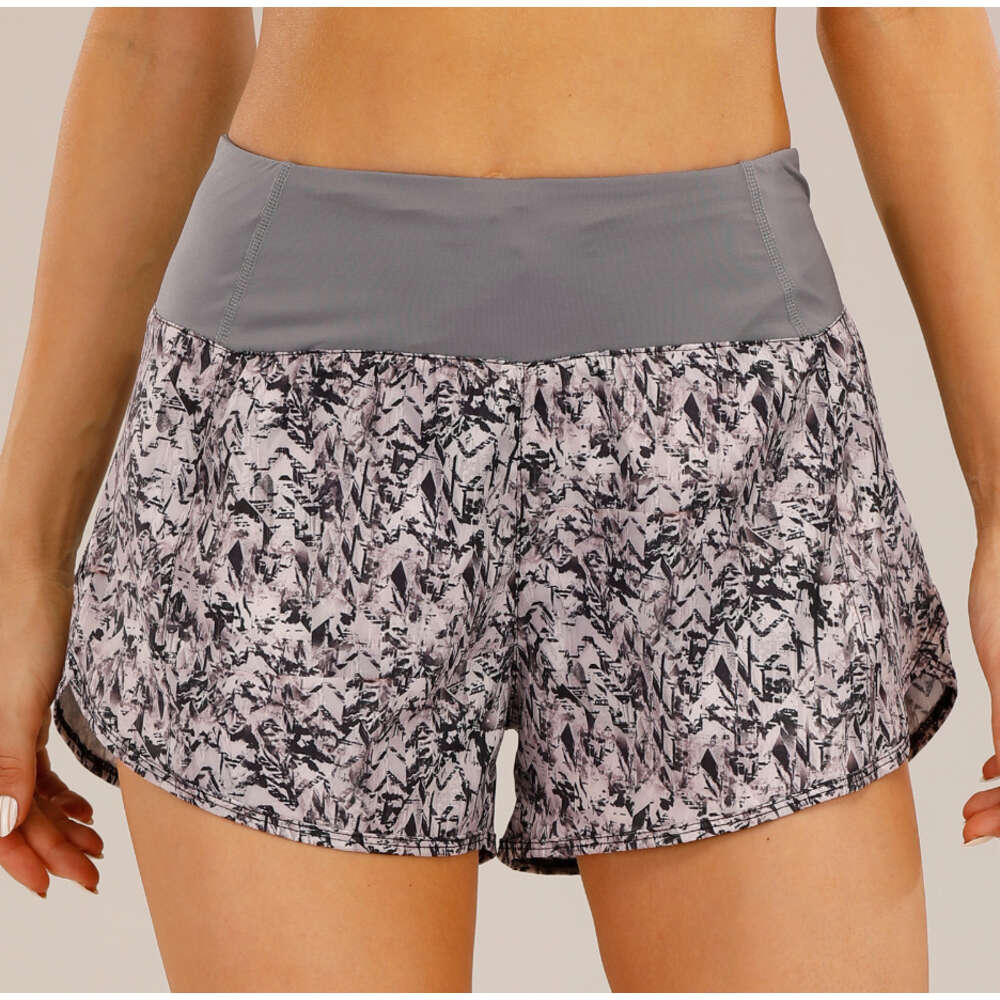 Lulumon Shorts Sommer gedruckt für Frauen Anti Blendung Thin Style Schnell trocknen lässige Sportarten Running Fitness Shorts Yoga