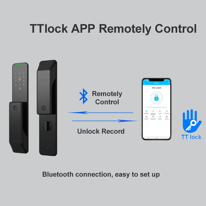 コントロール2022 New Raykube KX2 TT LOCK BLUETOOTH FULLAUTOMATIC ELECTRIAN SMART DOOR LOCK BITOMETRIC FINGERPRINT APP NFCキーロック解除